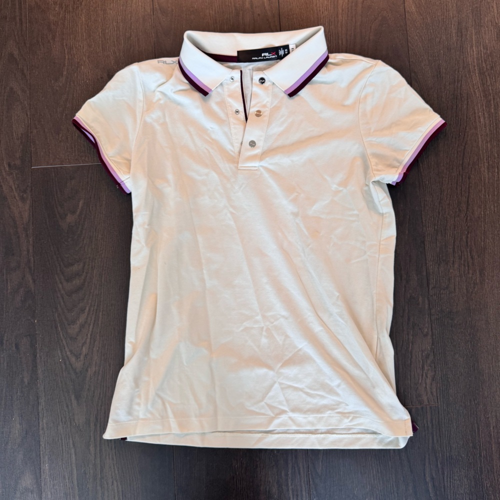 Ralph Lauren RLX Purple Cream Golf Polo XS